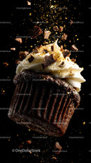 Gourmet Chocolate Cupcake with Creamy Icing and Sprinkles