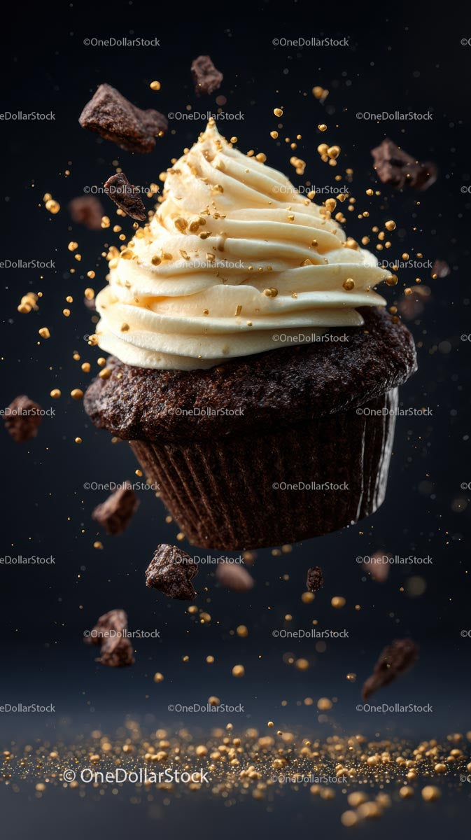 Decadent Chocolate Cupcake with Vanilla Frosting