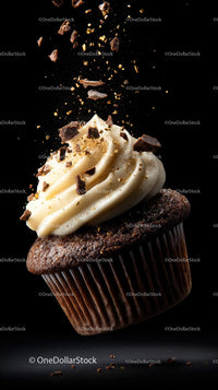 Chocolate Cupcake with Vanilla Frosting and Sprinkles