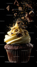 Luxurious Chocolate Cupcake with Vanilla Frosting