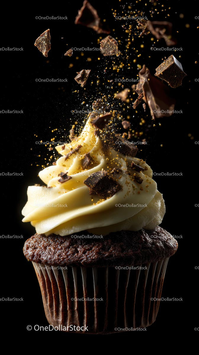 Luxurious Chocolate Cupcake with Vanilla Frosting