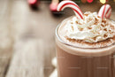 Hot Chocolate with Whipped Cream and Candy Canes