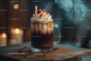 Steaming Hot Chocolate with Whipped Cream in Cozy Setting