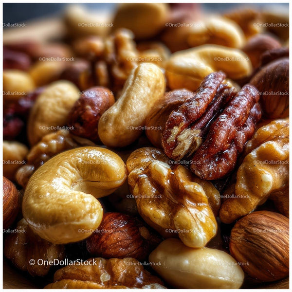 Close-Up of Mixed Nuts Collection for Healthy Snacking