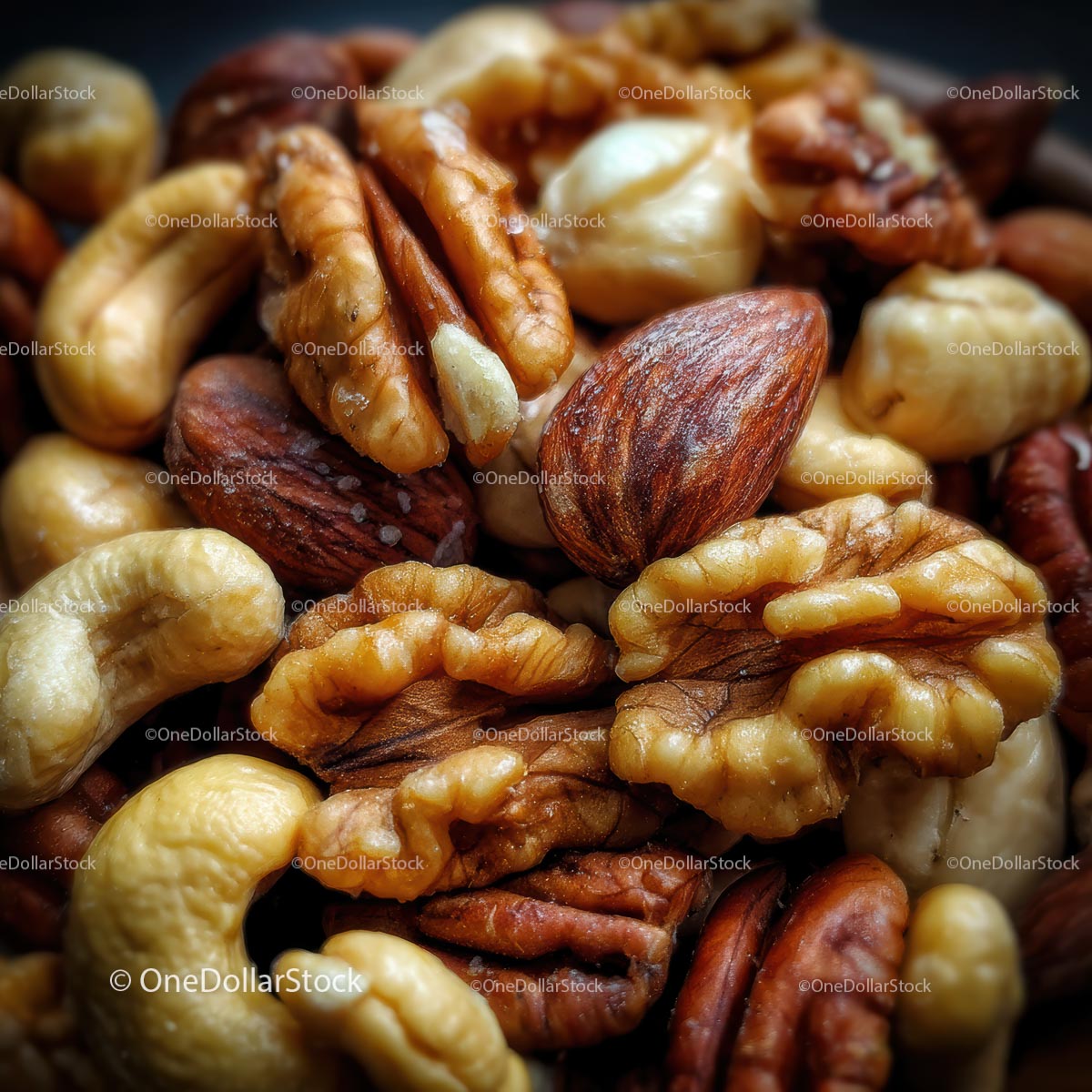 Assorted Mixed Nuts Close-Up for Healthy Snacking