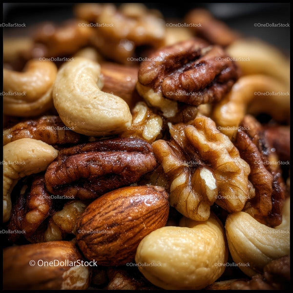 Assortment of Mixed Nuts Close-Up