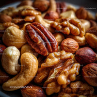 Close-Up of Assorted Mixed Nuts for Healthy Snacking