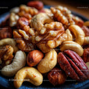 Assorted Mixed Nuts in a Rustic Bowl