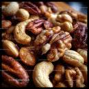 Close-Up of Mixed Nuts Including Walnuts and Cashews