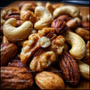 Close-Up of Mixed Nuts with Walnuts and Cashews