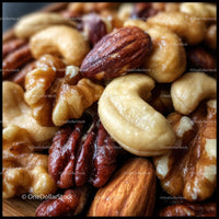 Close-Up of Mixed Nuts Including Almonds and Cashews