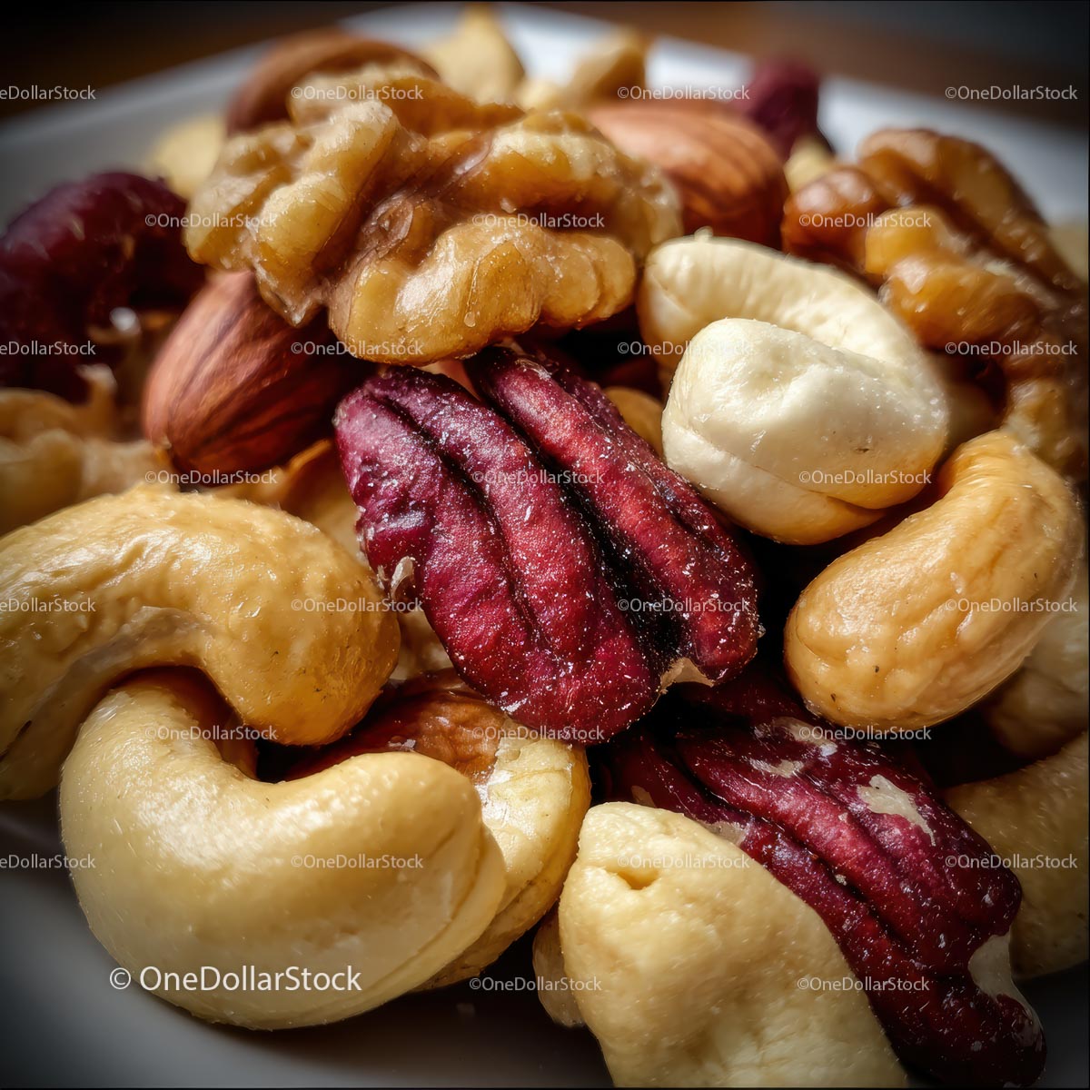 Assorted Mixed Nuts Including Walnuts, Pecans, and Cashews