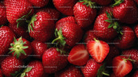 Juicy Red Strawberries Close-Up with Fresh Green Leaves