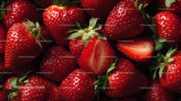 Fresh and Juicy Ripe Strawberries Full Frame