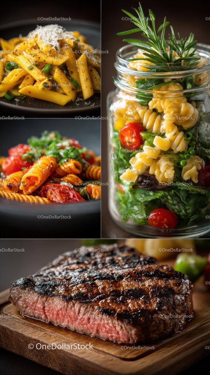 Gourmet Pasta and Grilled Steak Platter