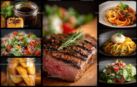 Gourmet Cuisine Featuring Grilled Steak and Pasta Medley