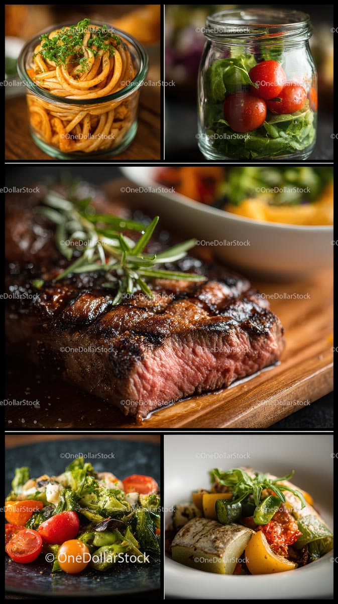 Gourmet Steak and Fresh Veggie Delicacies