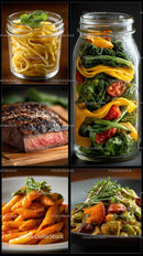 Gourmet Courses Featuring Fresh Pasta and Grilled Steak