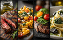 Gourmet Cuisine: Grilled Steak and Fresh Pasta Varieties