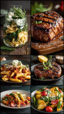 Gourmet Selection of Grilled Steak and Pasta Dishes