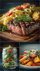 Gourmet Grilled Steak with Rosemary and Penne Pasta