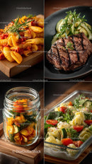 Grilled Steak with Zucchini Salad and Gourmet Pasta Dishes