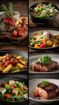Gourmet Meals with Fresh Vegetables and Grilled Steak