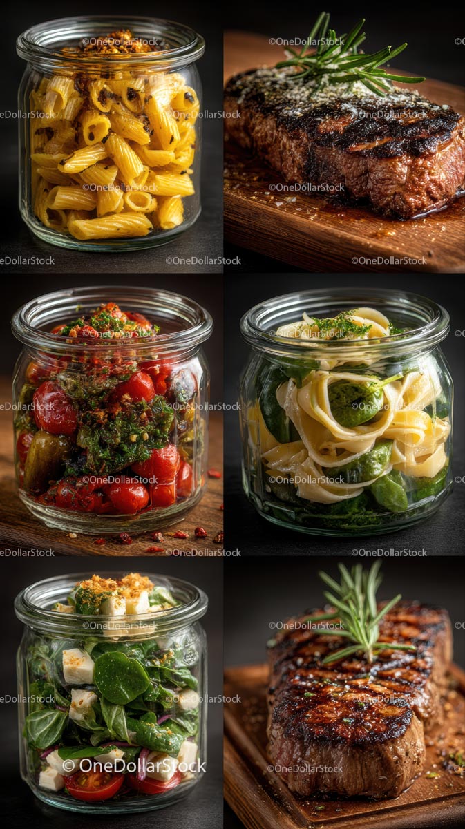 Delicious Collection of Gourmet Meals in Mason Jars