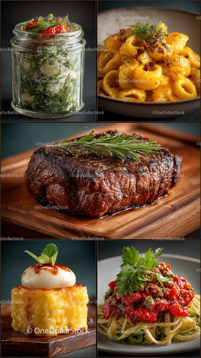 Exquisite Gourmet Dishes with Fresh Ingredients