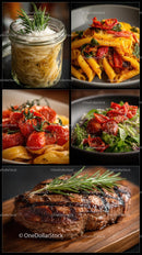 Gourmet Selection of Italian Pasta and Grilled Steak