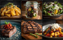 Gourmet Culinary Delights: Pasta, Steak, and Fresh Salads