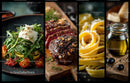 Gourmet Italian Feast with Salad, Steak, and Pasta