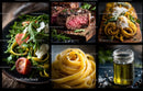 Gourmet Italian Cuisine with Pasta and Grilled Steak