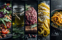 Gourmet Italian Cuisine with Rich Pasta and Olive Oil