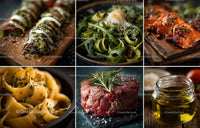 Gourmet Italian Cuisine with Pasta and Fresh Ingredients