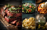 Gourmet Assortment: Steak, Pasta, and Fresh Salad