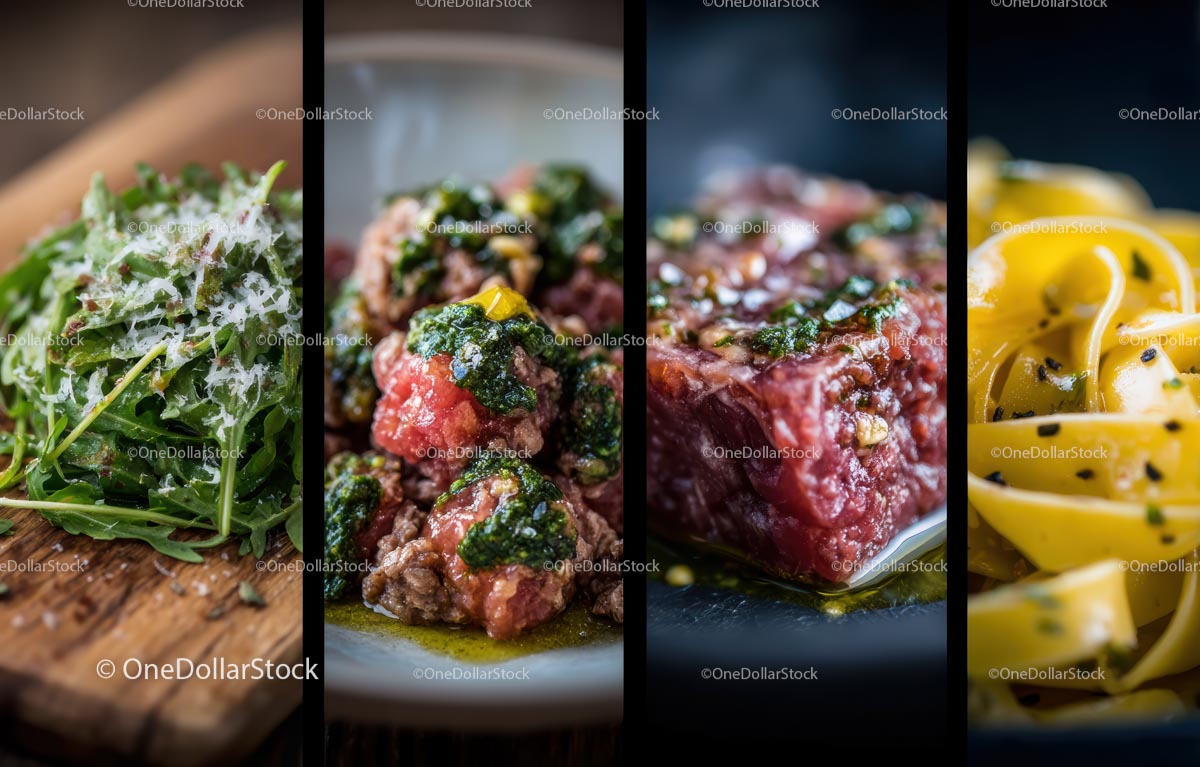 Artystyczna prezentacja kuchni gourmet ze świeżymi składnikami