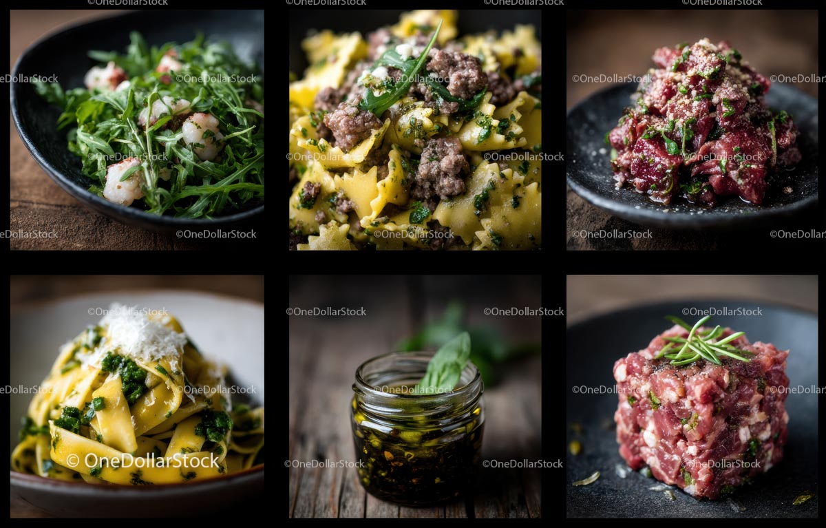 Exquisite Italian Cuisine with Pasta and Fresh Ingredients