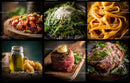 Gourmet Assortment of Italian Dishes and Ingredients