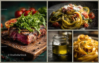 Delicious Grilled Steak with Fresh Pasta and Olive Oil