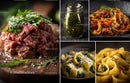 Gourmet Italian Dishes Featuring Fresh Pasta and Beef Tartare