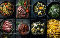 Gourmet Italian Dishes with Pasta and Fresh Ingredients