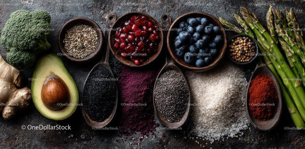 Mieszanka superfoods i przypraw ze świeżymi warzywami