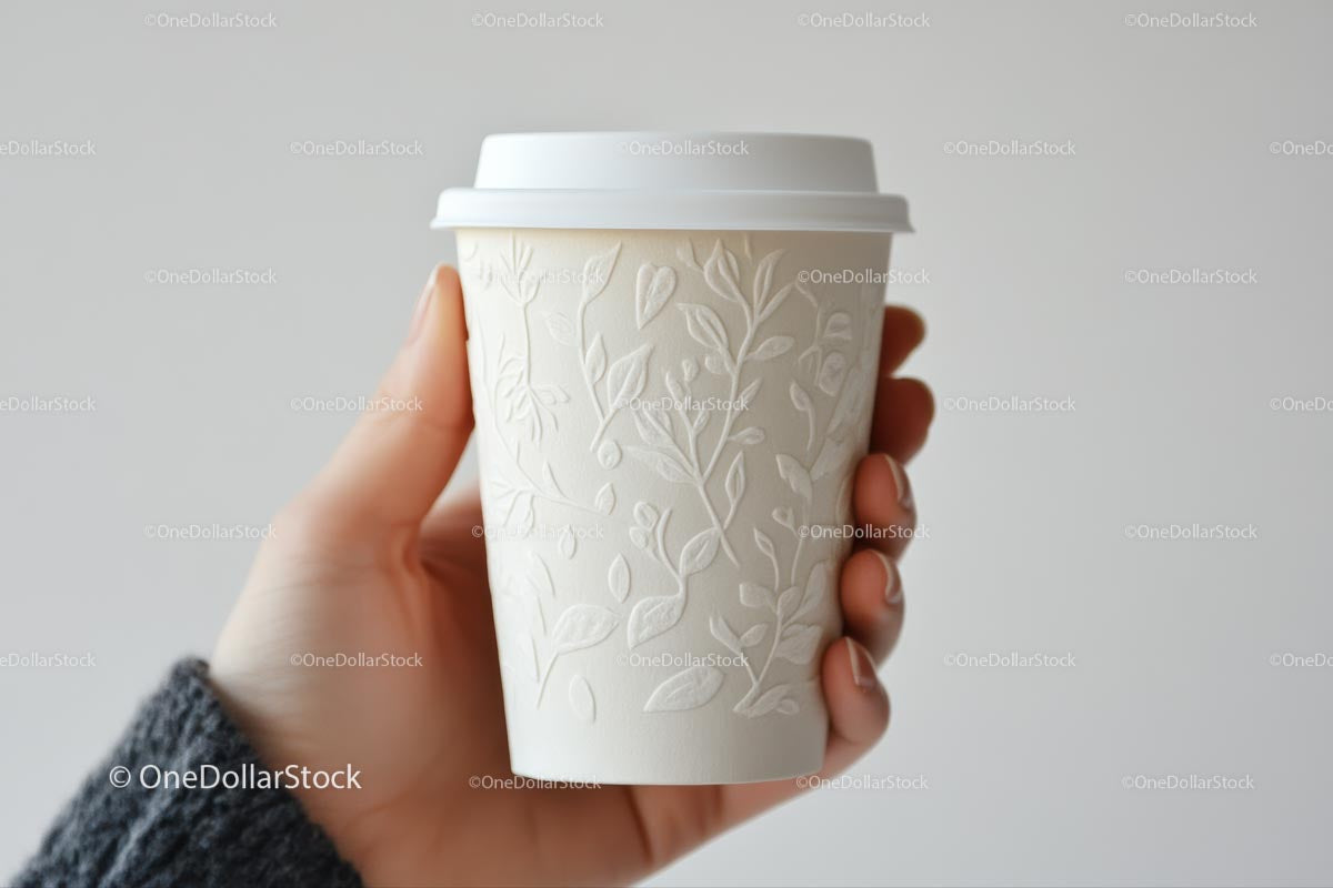 Eco-Friendly Textured Paper Cup in Hand