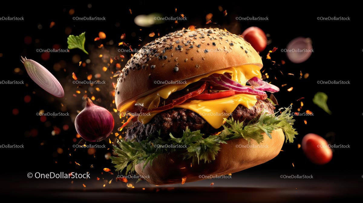 Gourmet Cheeseburger Featuring Handpicked Toppings