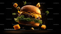 Gourmet Cheeseburger in Dynamic Floating Presentation