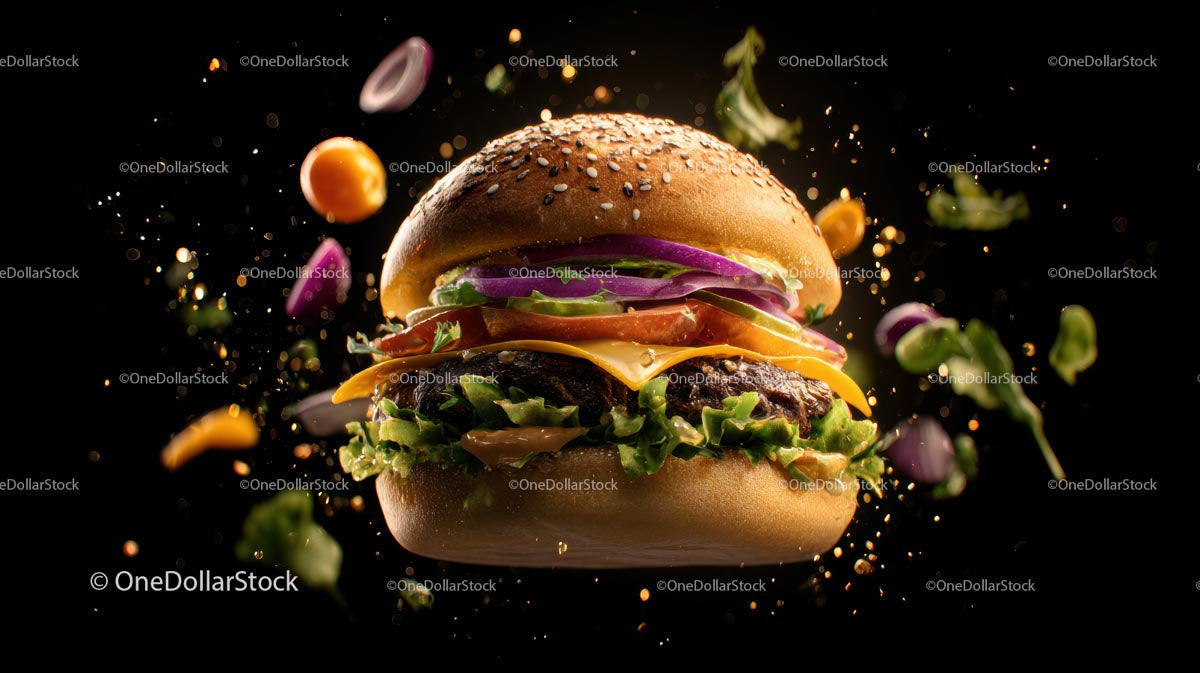 Cheeseburger szefa kuchni ze świeżymi składnikami z farmy