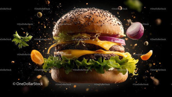 Burger z Topionym Serem i Świeżymi Zieleninami