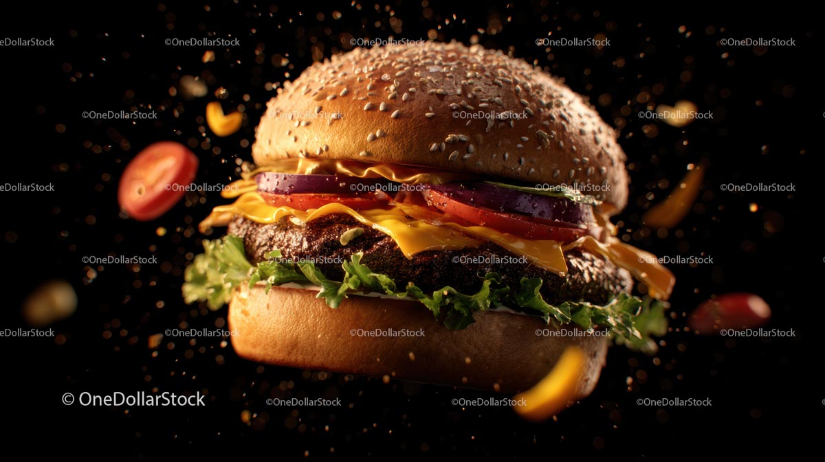 Rustykalny Cheeseburger z chrupiącą sałatą i pomidorem