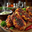Crispy Chicken Wings with Dipping Sauce and Herbs